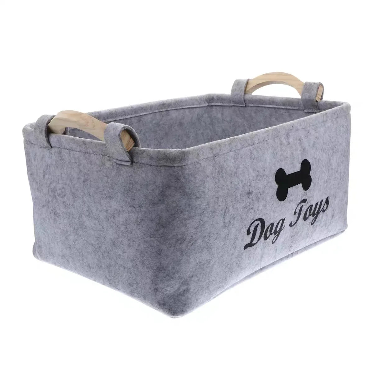 Une boîte de rangement pour jouets pour chats et chiens avec différents styles et types, en feutre et ne se décolore pas.