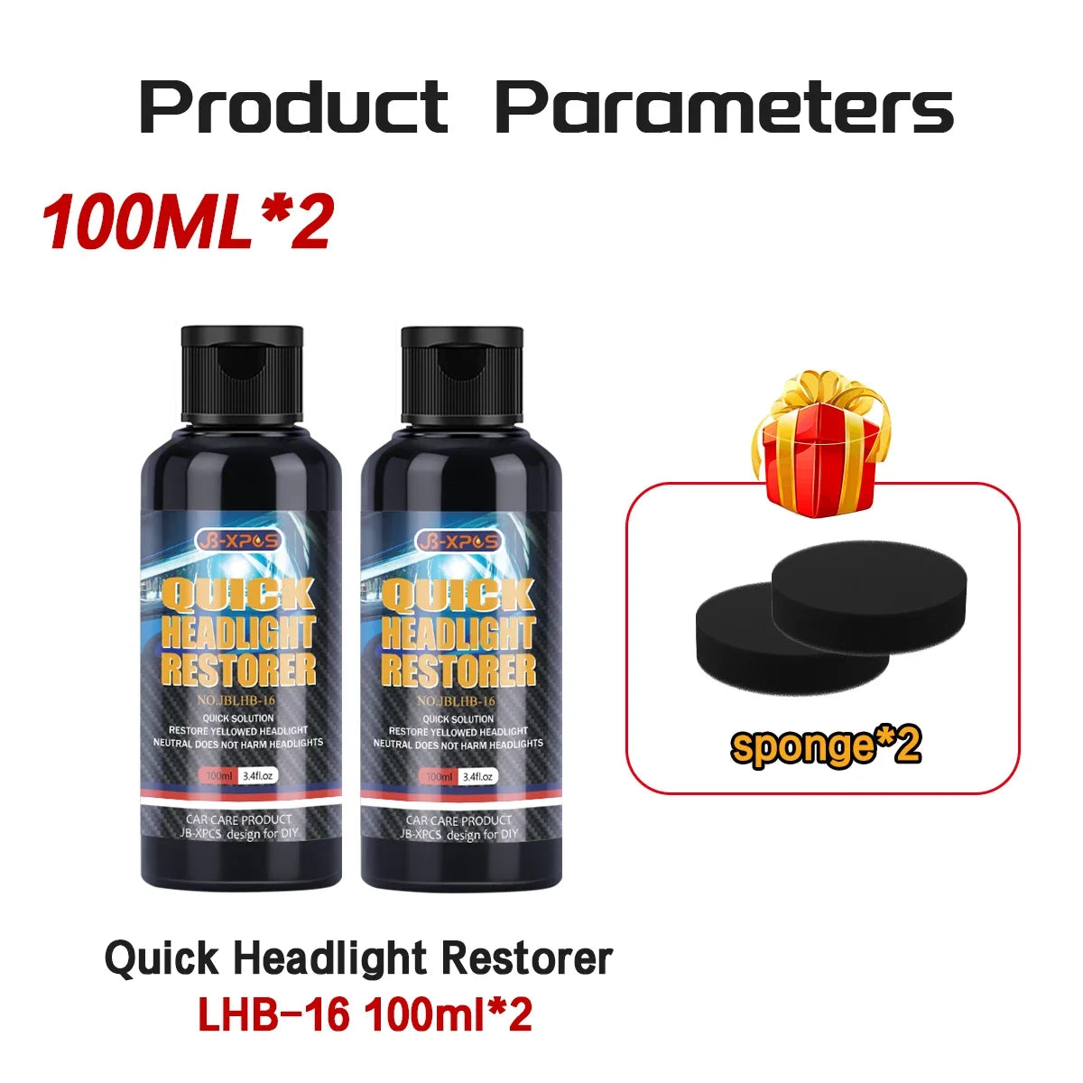 Car Quick Headlight Restoration Polishing Kits Headlamp Remover Repair Cleaning Remove Oxidation Headlight Polish Liquid LHB-16