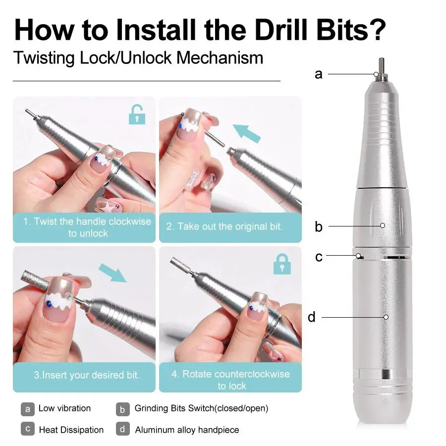 Ponceuse à ongles électrique portable professionnelle