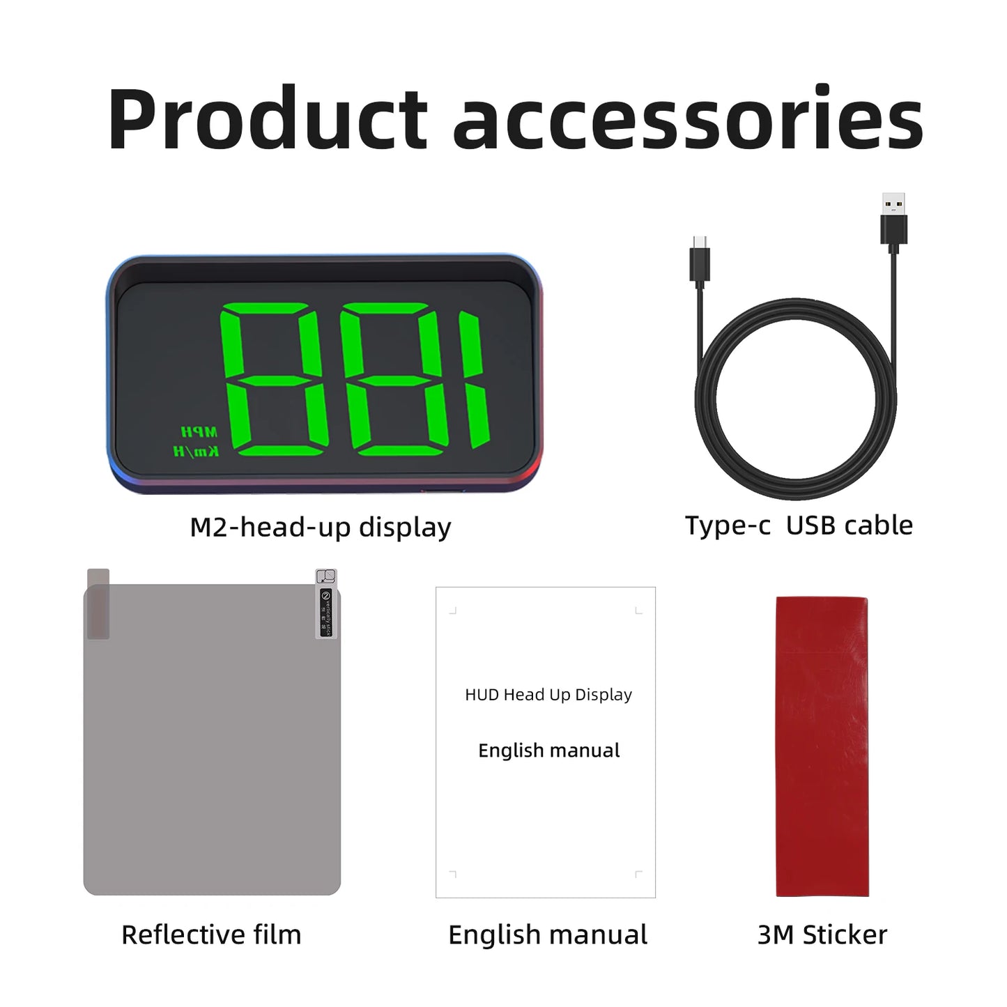 Car Speedometer KM/H HUD GPS Head Up Display Digital Speed Meter Windshield Projector For Vehicles Auto Electronics Accessories