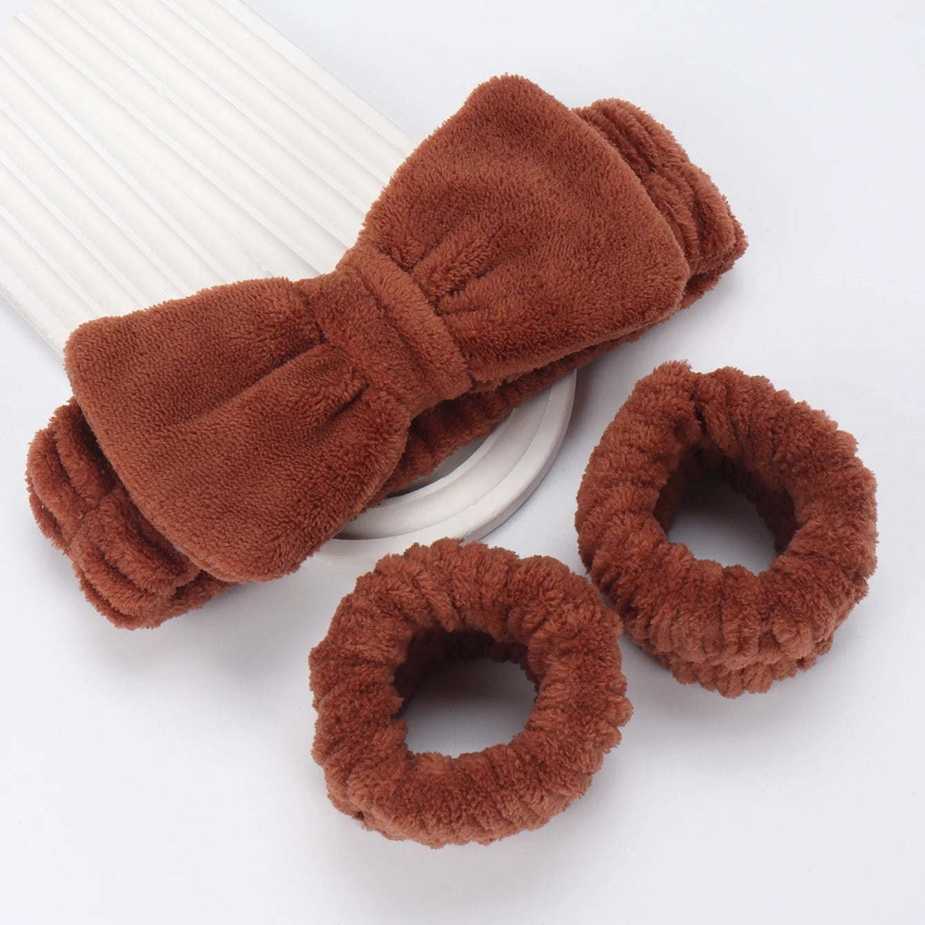 3 件套 Spa Headband Wristband for Washing Face Microfiber Makeup Towel Hair Bands Washband Scrunchies Absorbent Wrist Sweatband