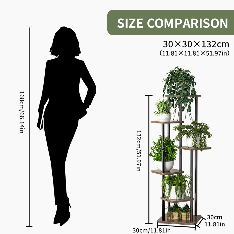 Support pour plantes, étagère de rangement en bois à 4, 5 ou 6 niveaux, présentoir pour pots de fleurs, présentoir d'intérieur pour plusieurs pots de fleurs