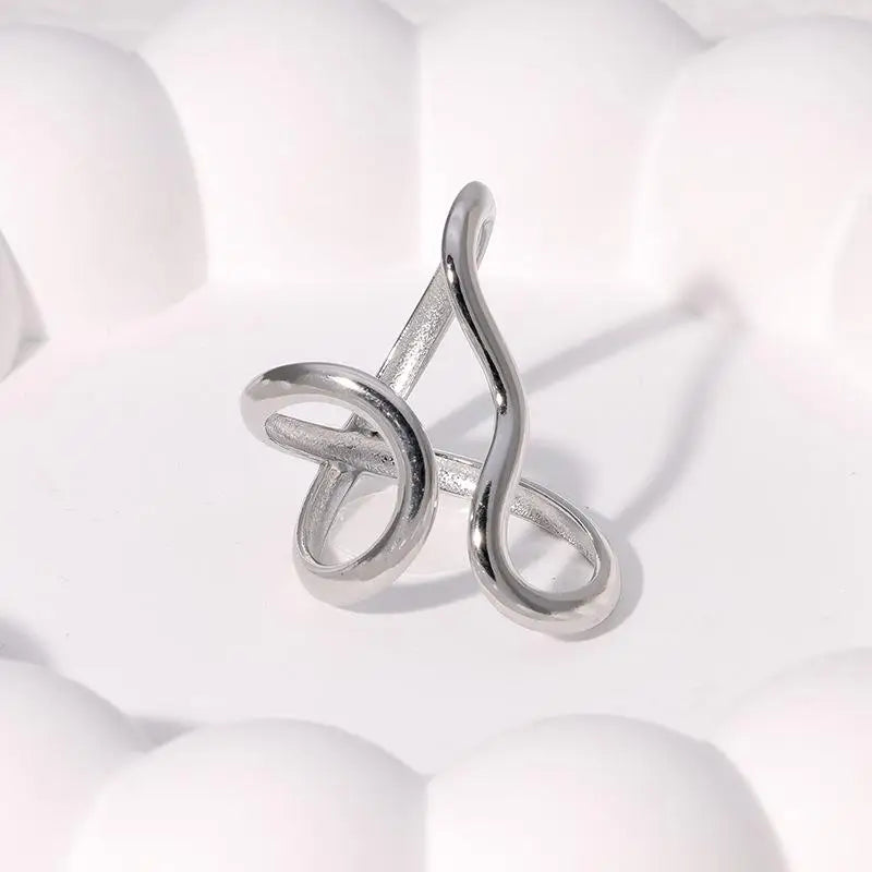 Bague ouverte tendance en acier inoxydable