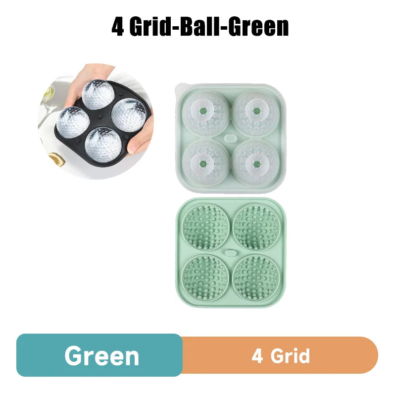 Moule à glaçons rond en silicone pour golf, spécial whisky, 4 grilles de golf, ustensiles de cuisine