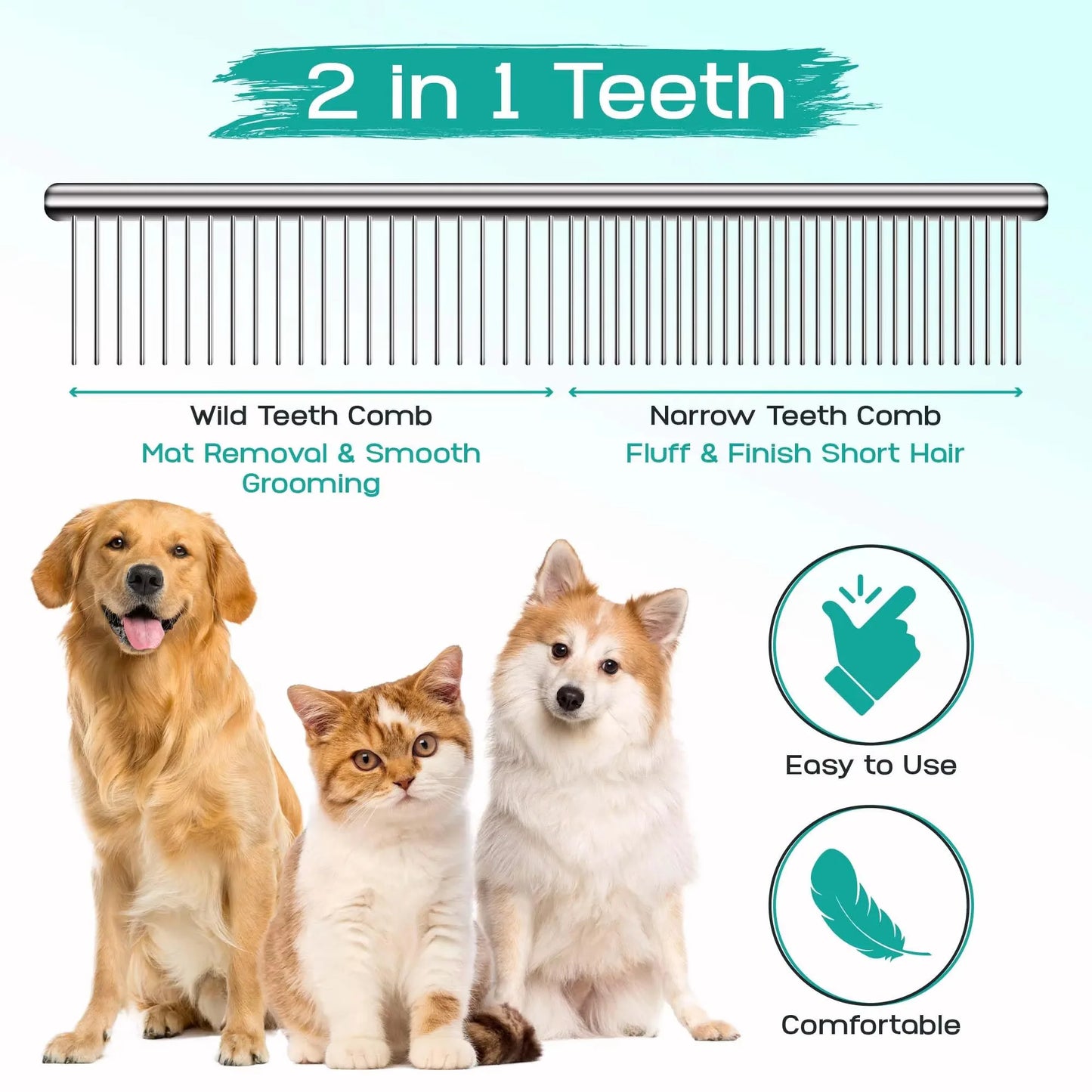 Ensemble de ciseaux de toilettage professionnels 5 en 1 pour chiens et chats, en acier inoxydable, avec pointe ronde de sécurité
