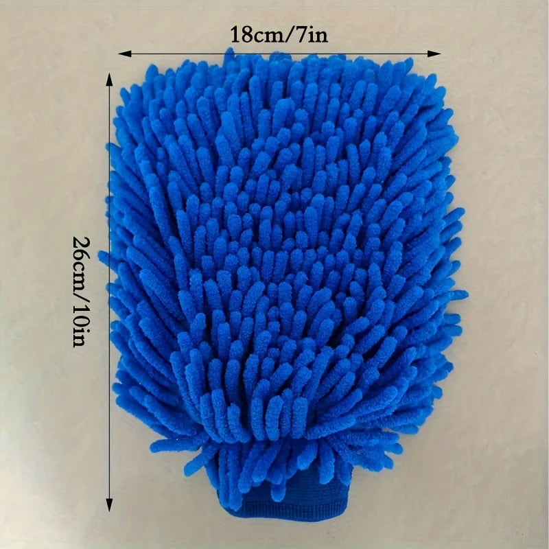 1 gant en peluche chenille pour le nettoyage de la voiture