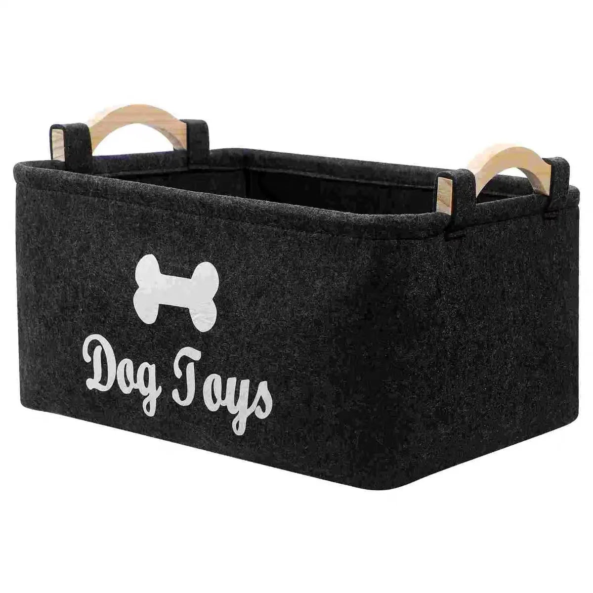 Une boîte de rangement pour jouets pour chats et chiens avec différents styles et types, en feutre et ne se décolore pas.