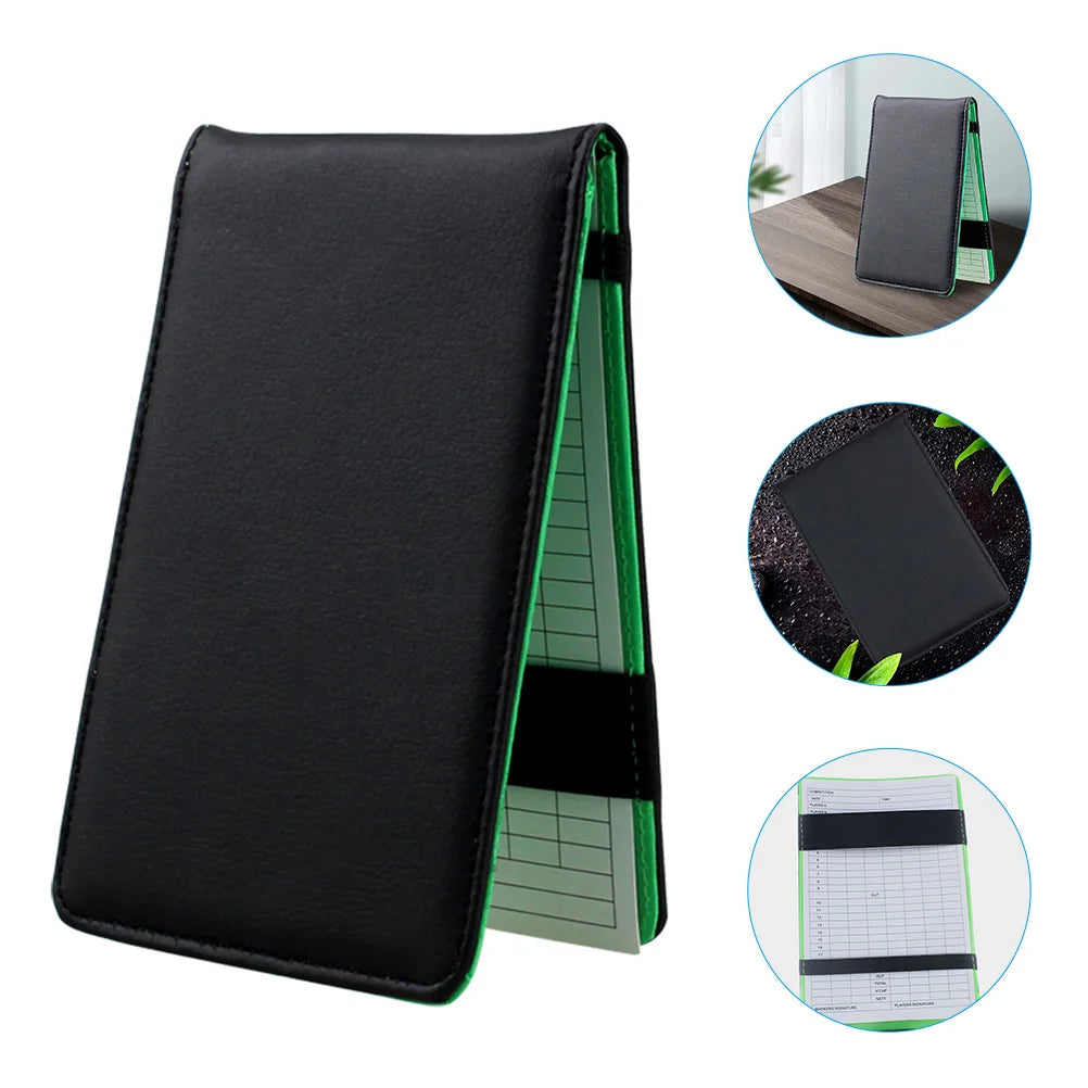 Carnet de score de golf professionnel portable avec couverture en PU élégante.
