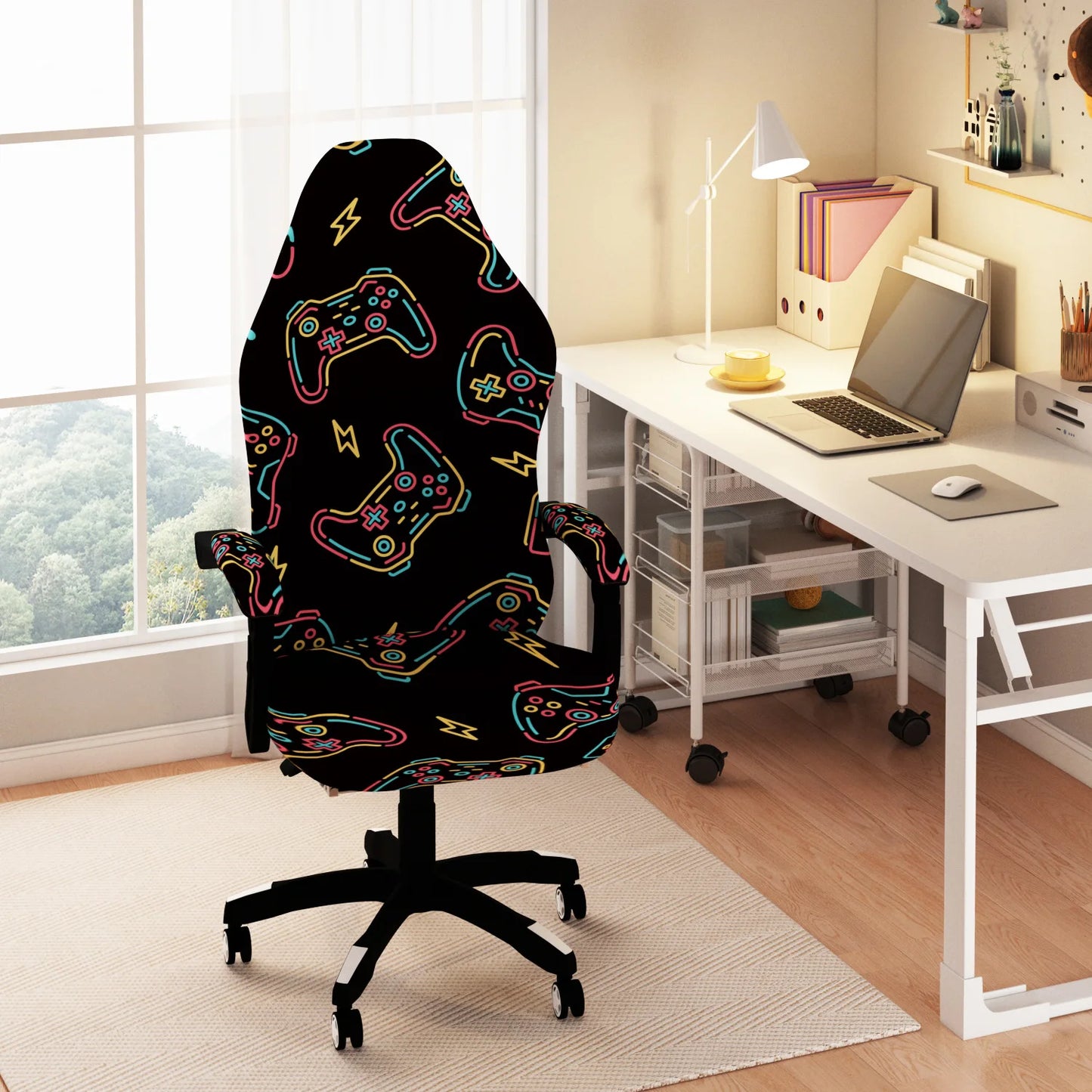 Housse de chaise de jeu en velours, douce et élastique, en élasthanne, extensible et rotative