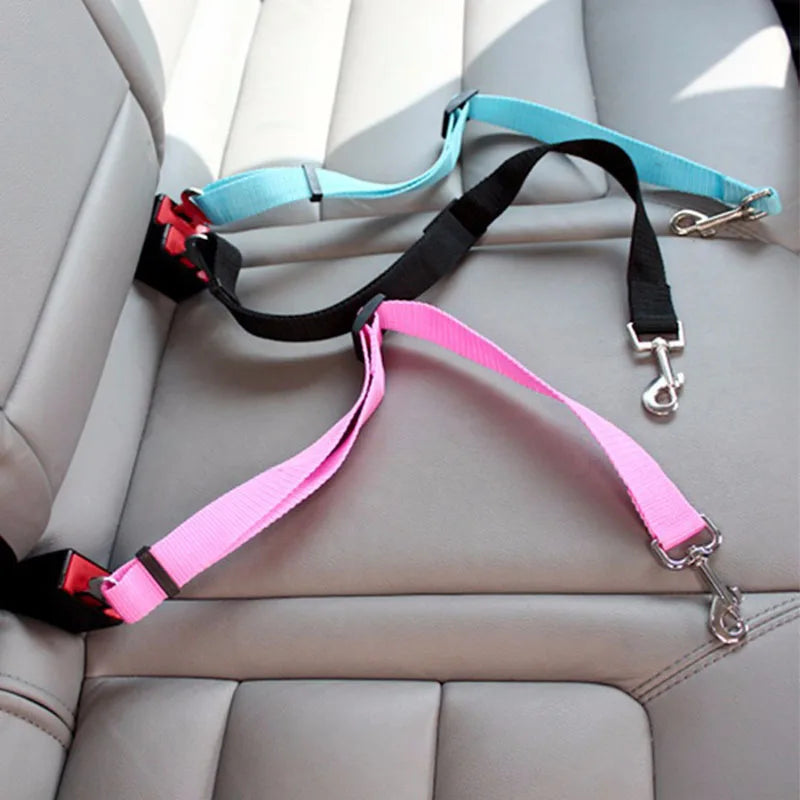 Ceinture de sécurité réglable pour chien et chat, harnais pour véhicule, clip de sécurité, levier de traction, colliers pour chien, accessoires pour chien