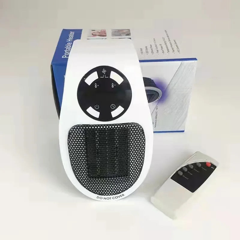 500W Portable Heater Electric Heater Plug in Wall Room Heater Home Appliance Heating Stove Mini Radiator Remote Warmer Machine
