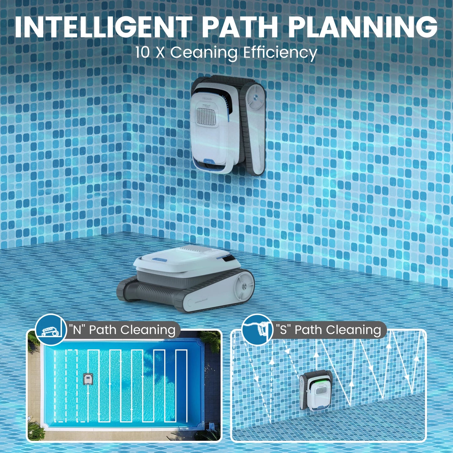Piscine Robot Nettoyeur Intelligent Sans Fil