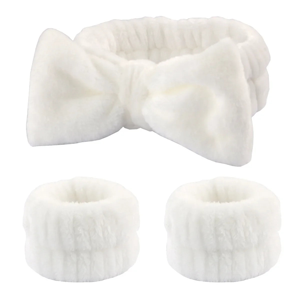3 件套 Spa Headband Wristband for Washing Face Microfiber Makeup Towel Hair Bands Washband Scrunchies Absorbent Wrist Sweatband