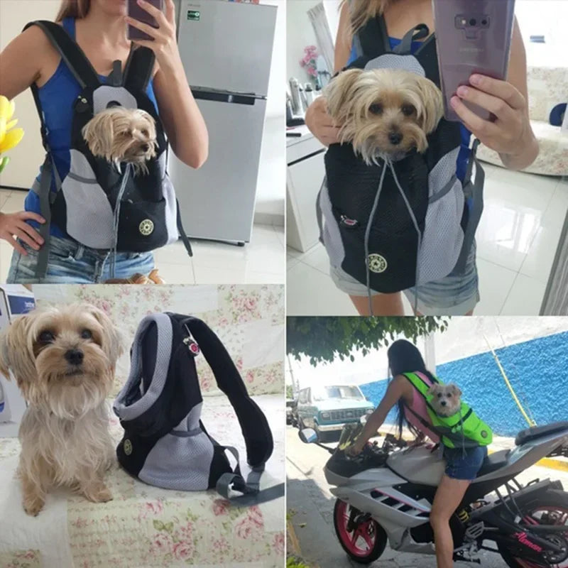 Double Shoulder Portable Outdoor Pet Dog Carrier Bag Travel Breathable Dog Backpack Outdoor Cat Carrier Pet Carrying Supplies