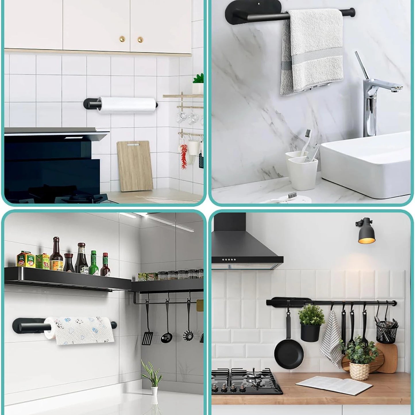 Porte-essuie-tout adhésif pour cuisine, distributeur de papier toilette, meuble de rangement, porte-serviettes, accessoires de salle de bain
