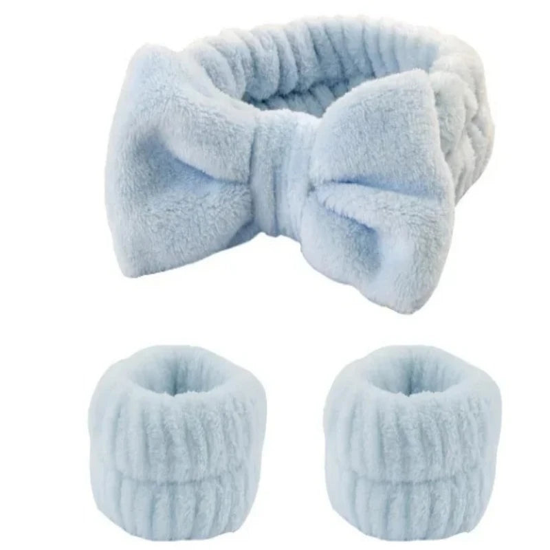 3 件套 Spa Headband Wristband for Washing Face Microfiber Makeup Towel Hair Bands Washband Scrunchies Absorbent Wrist Sweatband