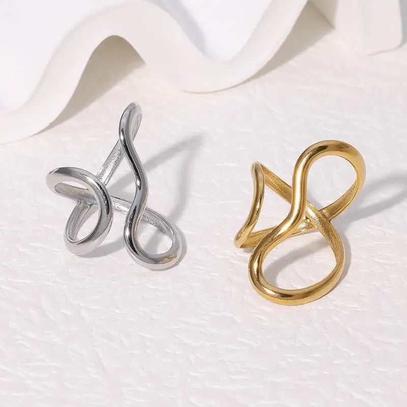 Bague ouverte tendance en acier inoxydable