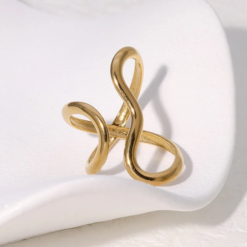 Bague ouverte tendance en acier inoxydable