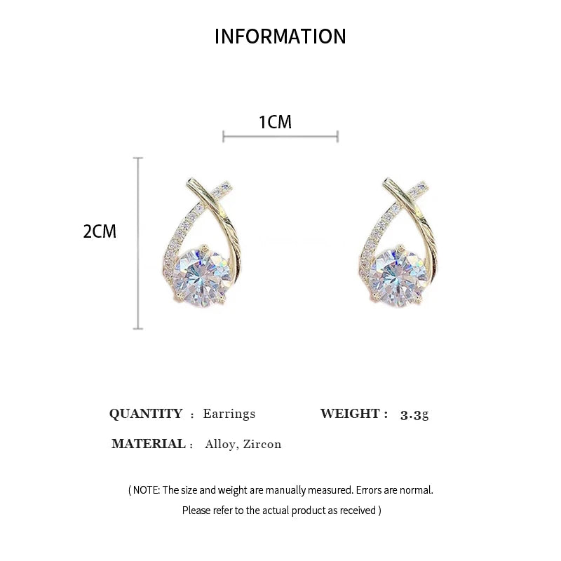 Boucles d'oreilles à micro-incrustations de strass