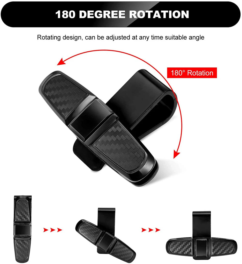 1pcs Car Glasses Holder Portable Eyeglasses Sunglasses Case Ticket Card Clamp Car Sun Visor Clip ABS Auto Accessories