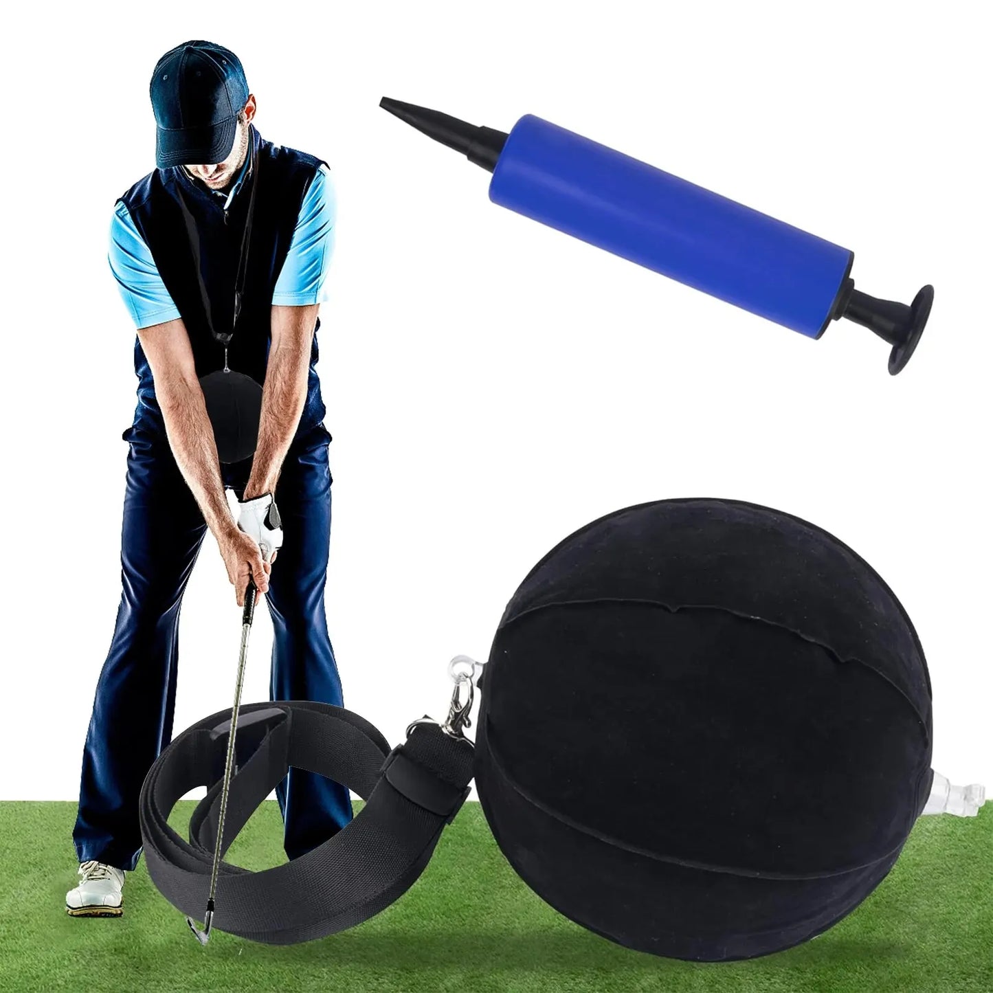 Aides à l'entraînement au swing de golf en liquidation Entraîneur de balle intelligent avec pompe de gonflage pour la correction de la posture Bras intelligent réglable