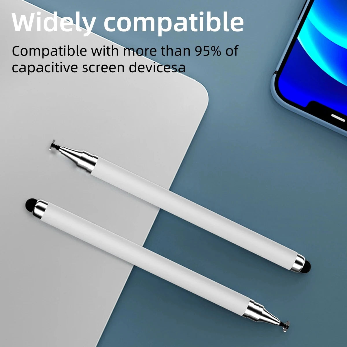 Stylet capacitif à double tête, disque en silicone, stylet double usage, peinture, retouche de bureau, téléphone portable, tablette, stylo capacitif