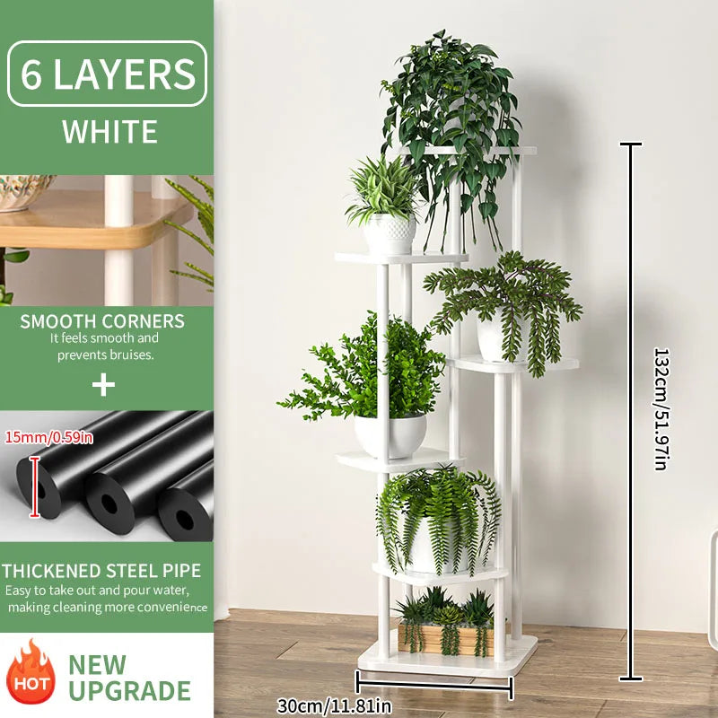 Support pour plantes, étagère de rangement en bois à 4, 5 ou 6 niveaux, présentoir pour pots de fleurs, présentoir d'intérieur pour plusieurs pots de fleurs