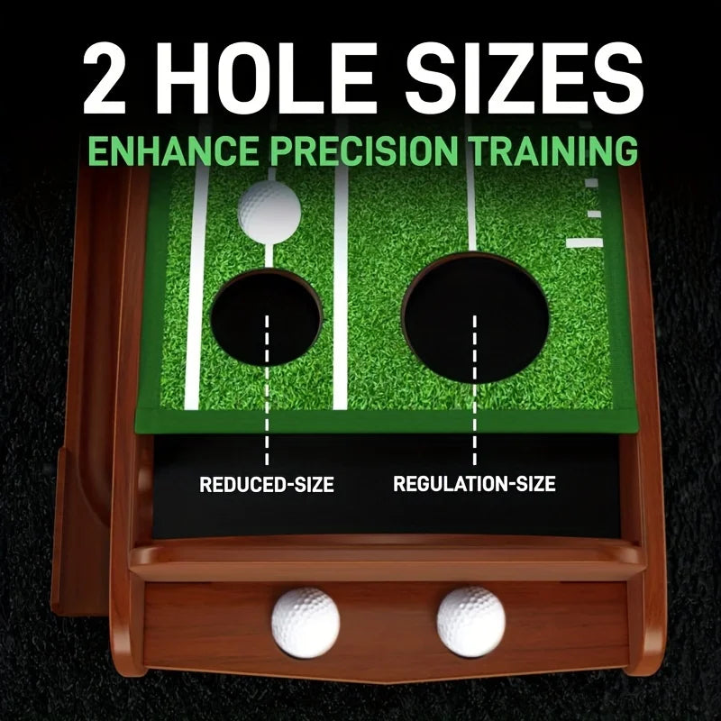 Tapis de putting d'entraînement - Green de putting de golf intérieur avec entraînement sur 1/2 trou pour mini-jeux et entraînement à la maison ou au bureau