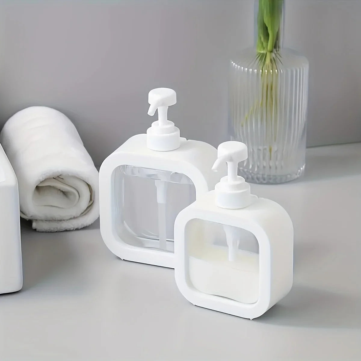 1pc- transparent split bottle, bathroom hand sanitizer preparation bottle, plastic press visual lotion