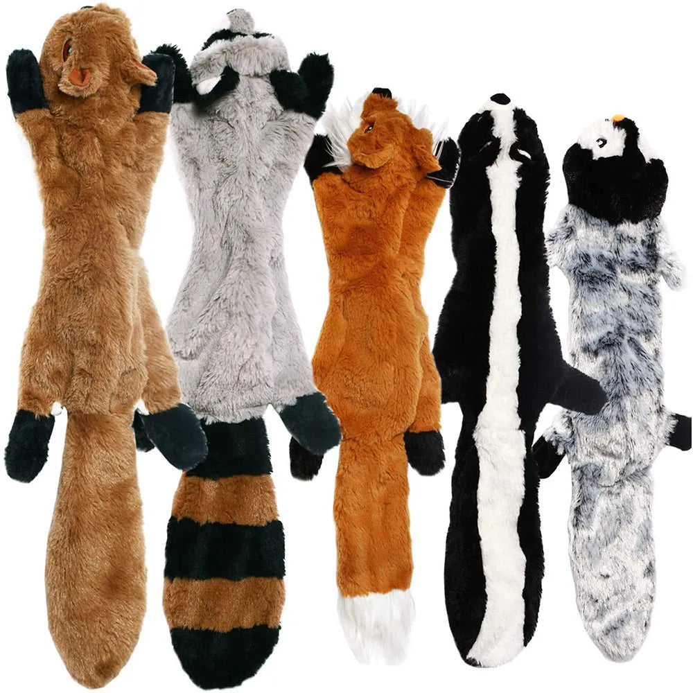 Jouet amusant pour chien, sans rembourrage, avec couineurs, en peluche durable, sans rembourrage, à mâcher