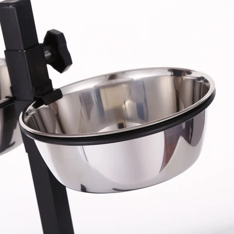 Gamelle pour chien réglable en hauteur en acier inoxydable – Mangeoire surélevée avec 4 pieds antidérapants, anti-basculement pour chien