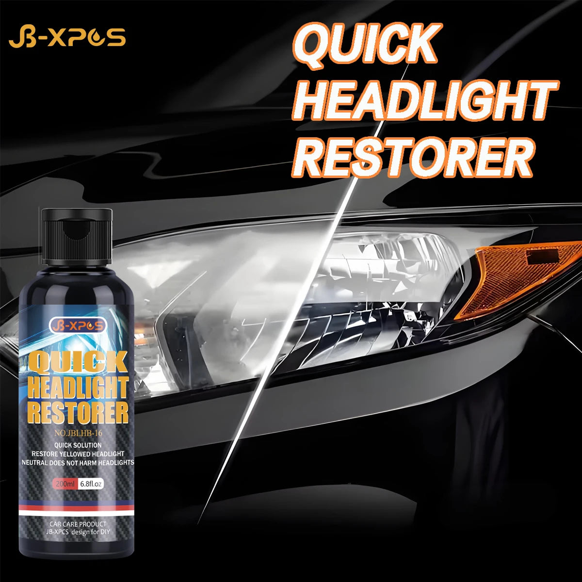 Car Quick Headlight Restoration Polishing Kits Headlamp Remover Repair Cleaning Remove Oxidation Headlight Polish Liquid LHB-16