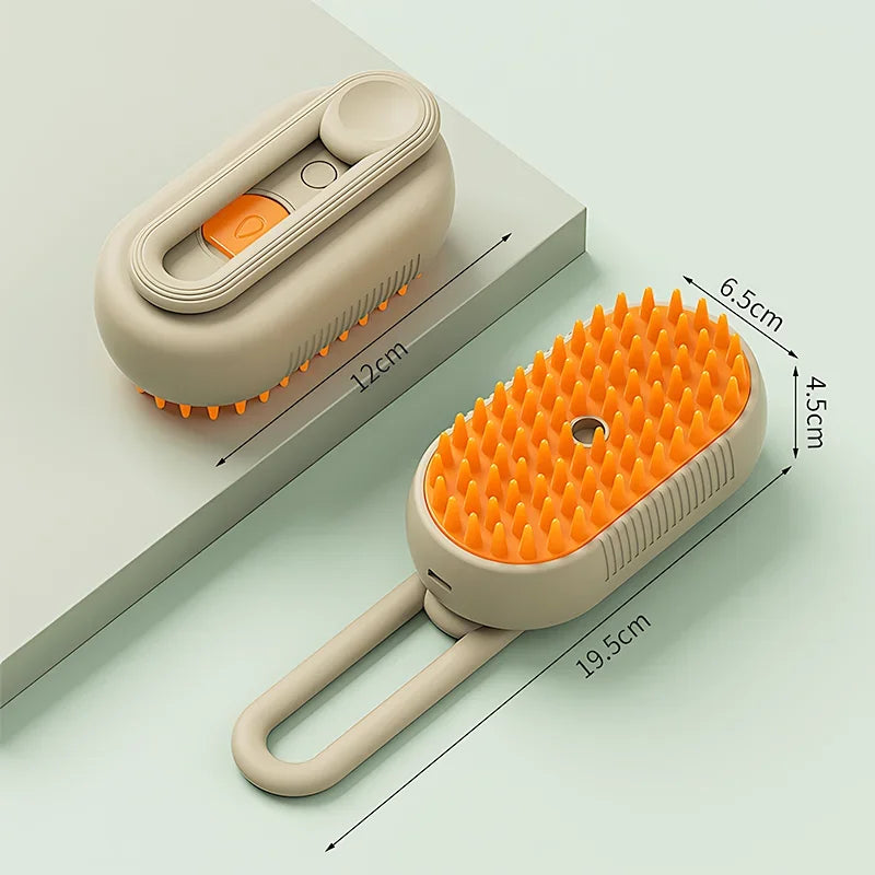 Brosse à vapeur électrique 3 en 1 pour animaux de compagnie, nettoyage pour chats et chiens, spray de massage, peigne de toilettage, poignée rétractable, épilation des poils d'animaux, BeautyBrush