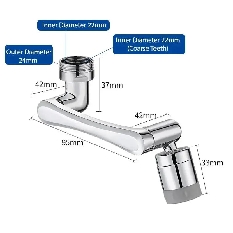 2pcs Faucet Extender, ABS Robotic Arm,Single Mode,1080° Rotating Universal Faucet Extension, Swivel Faucet For Bathroom Sink