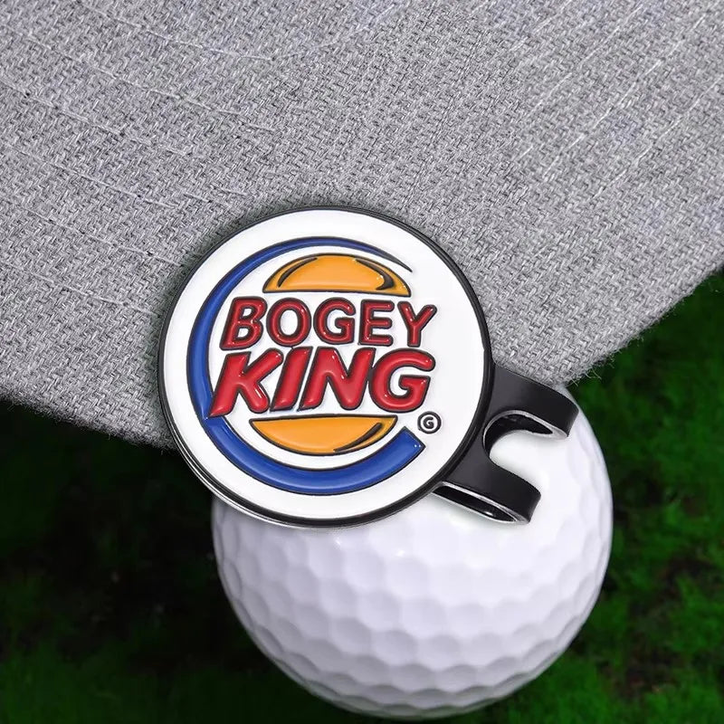 Bogey Ball King Pinces à chapeau de golf créatives, marqueur de balle de golf magnétique, pince à casquette, bijoux décoratifs tendance, cadeau pour les amateurs de golf