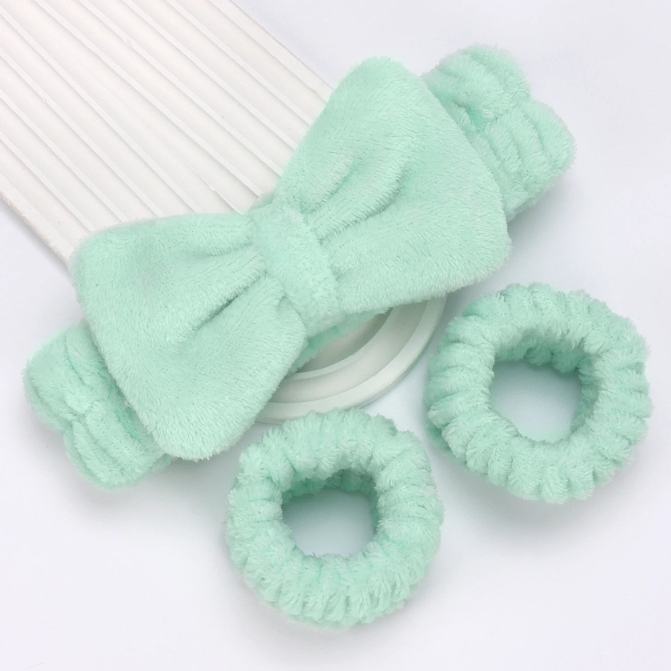 3 件套 Spa Headband Wristband for Washing Face Microfiber Makeup Towel Hair Bands Washband Scrunchies Absorbent Wrist Sweatband