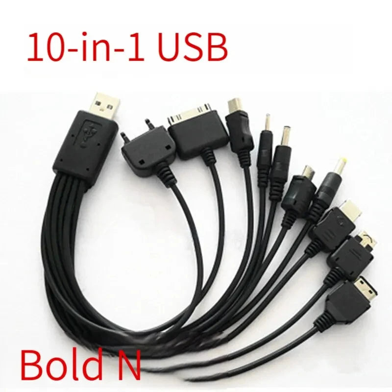 Câble USB multifonction 10 en 1 pour téléphone portable, connecteur de câble de chargement USB multi-interface