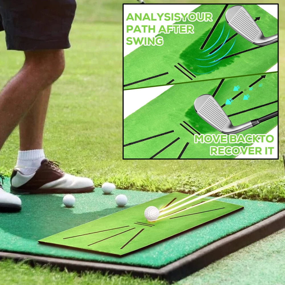 Tapis d'entraînement de golf, piste de swing, tapis de marquage d'entraînement, détection de trace de balle de frappe, tapis de détection directionnelle