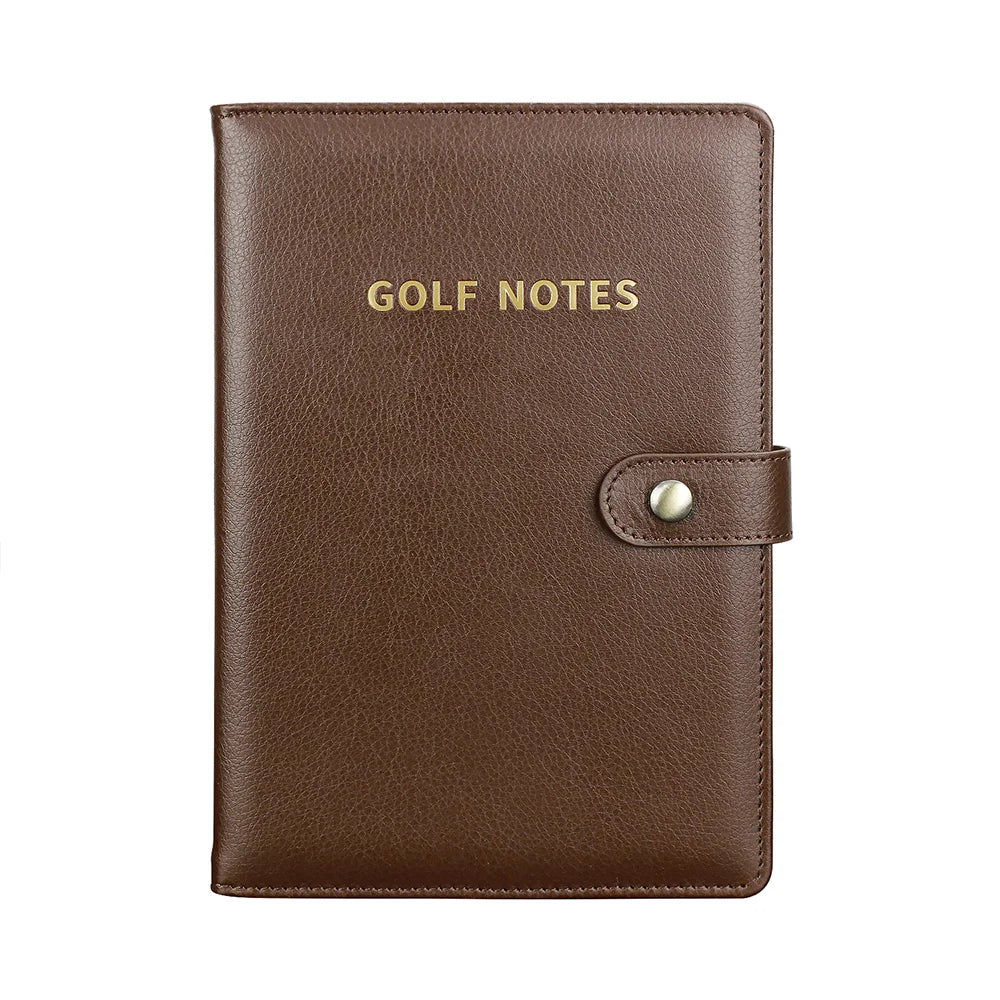 Porte-carte de score de golf en cuir noir, carnet de scores, journal de bord