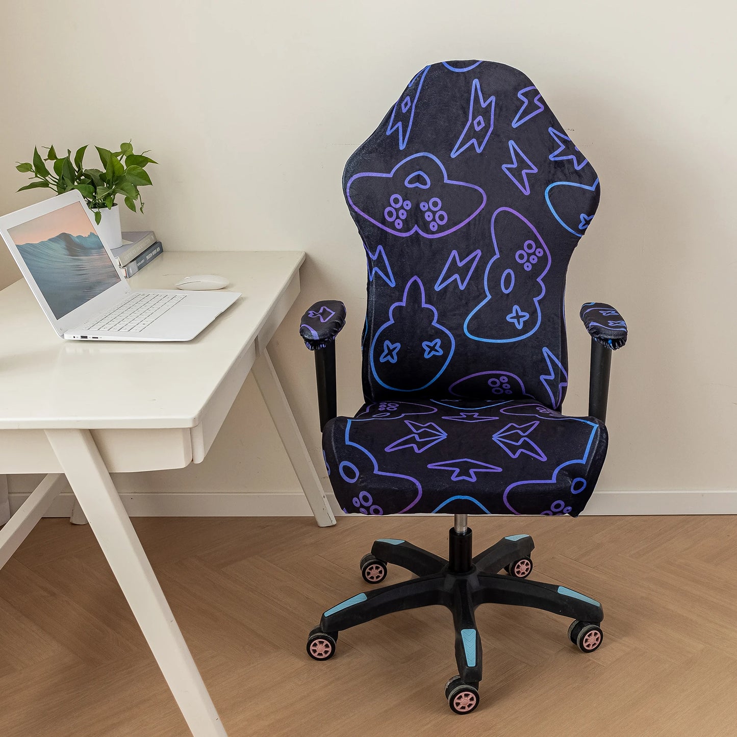 Housse de chaise de jeu en velours, douce et élastique, en élasthanne, extensible et rotative