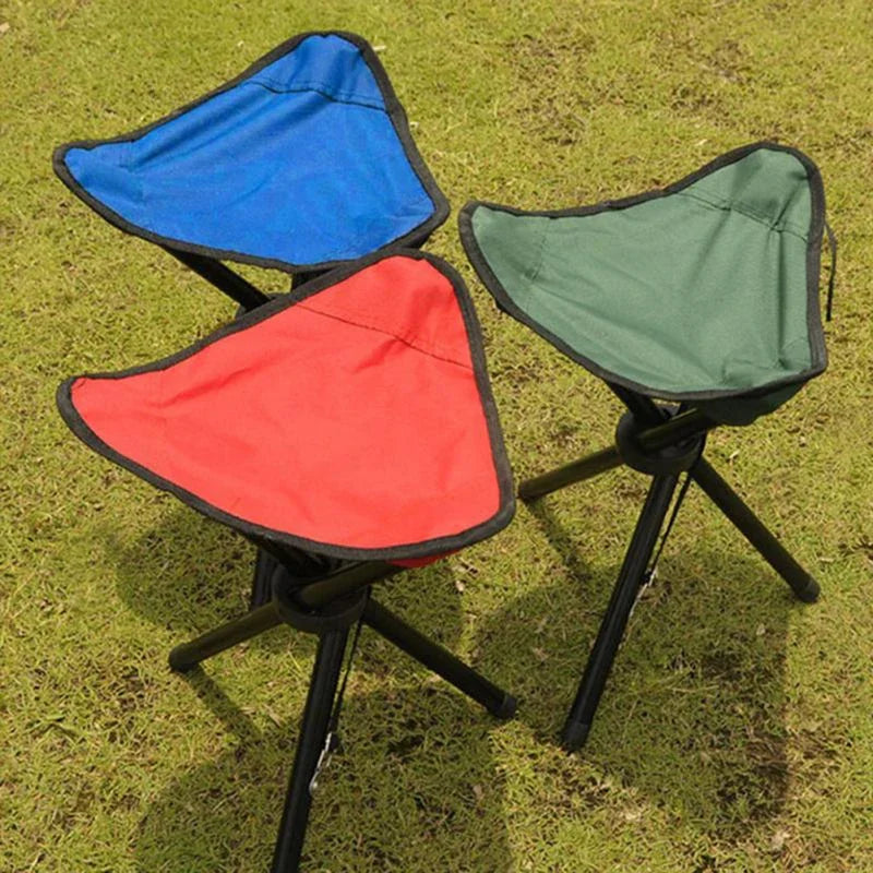 Tabouret trépied pliable en acier, indispensable et portable – Polyvalent pour pique-nique, camping, randonnée et pêche