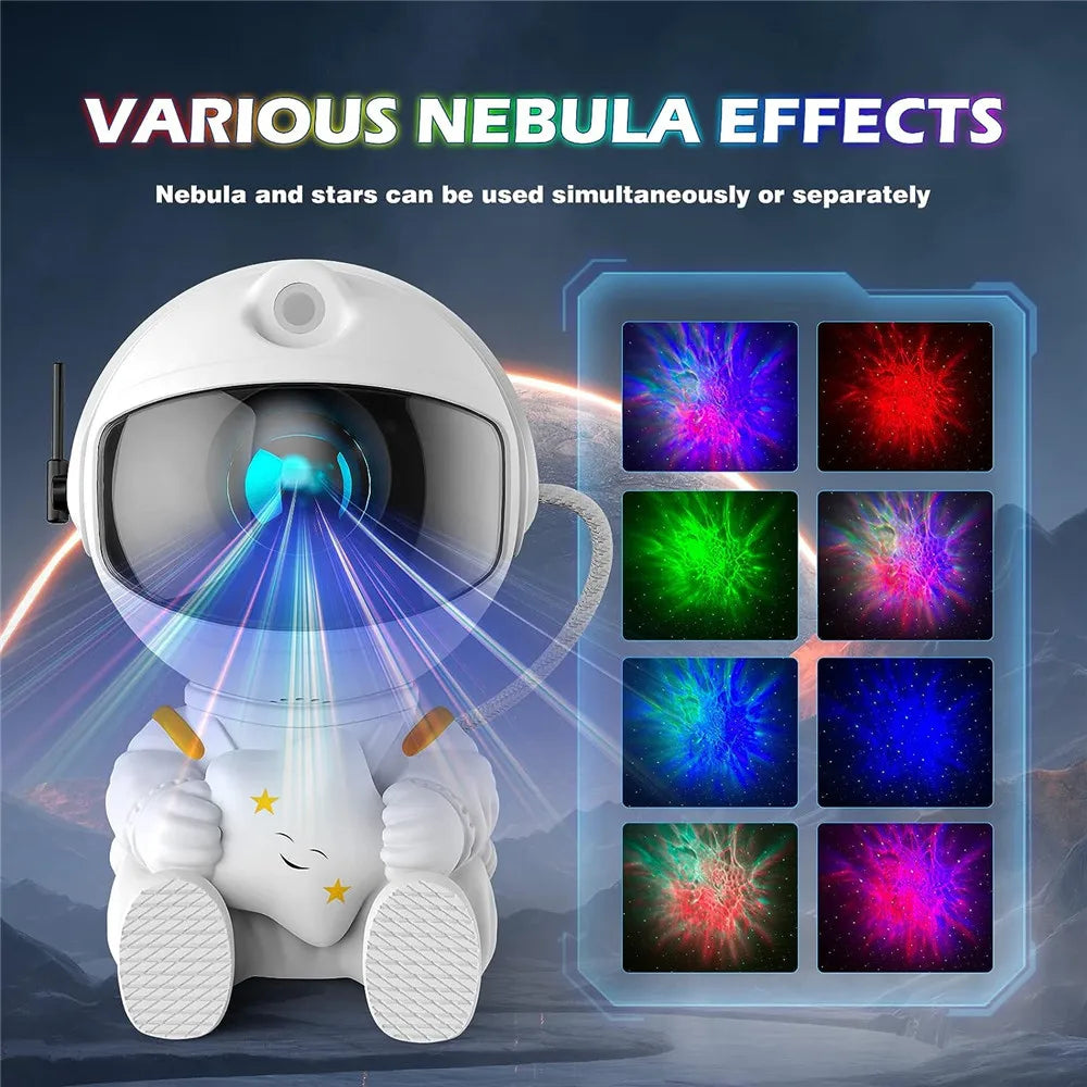 Projecteur d'étoiles pour enfants, veilleuse galaxie, astronaute, espace, projecteur, nébuleuse étoilée, lampe de plafond LED pour cadeau de Noël ou d'anniversaire