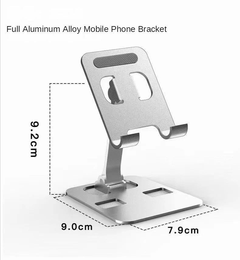 All Metal Aluminum 360 Rotation Mobile Phone Holder Universal Bracket Folding Double Shaft Design Stable Anti Fall