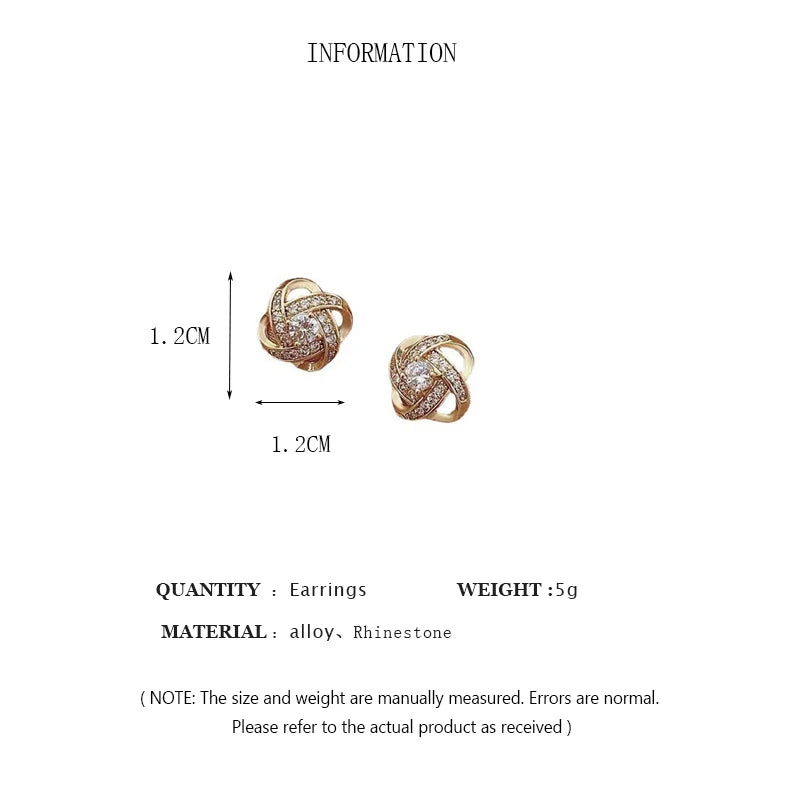 Boucles d'oreilles à tige en zircon, légères et luxueuses