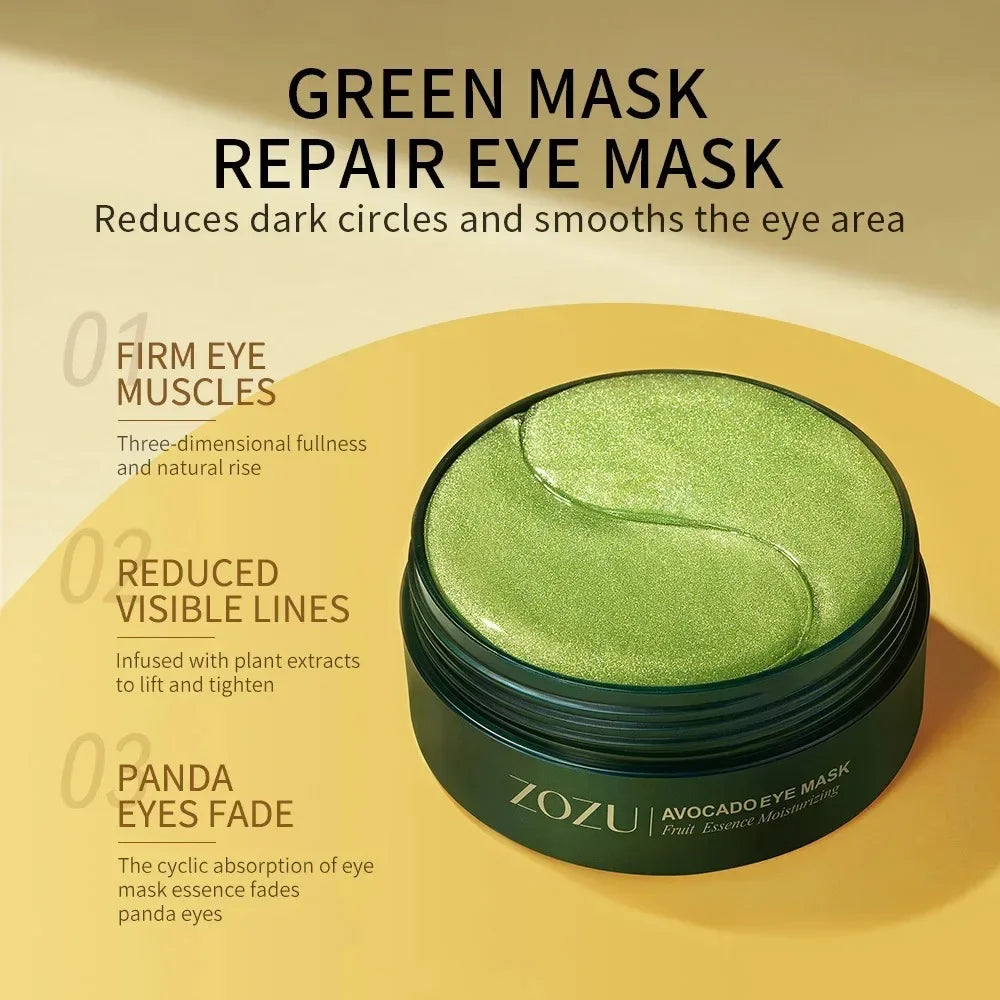 60PCS/120 PCS Eye Mask Avocado Gold Moisturize Firming Improve Eye Bags Eye Patches Anti Wrinkle Eye Patches for Dark Circles