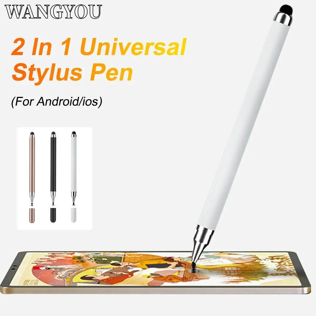 Stylet capacitif à double tête, disque en silicone, stylet double usage, peinture, retouche de bureau, téléphone portable, tablette, stylo capacitif