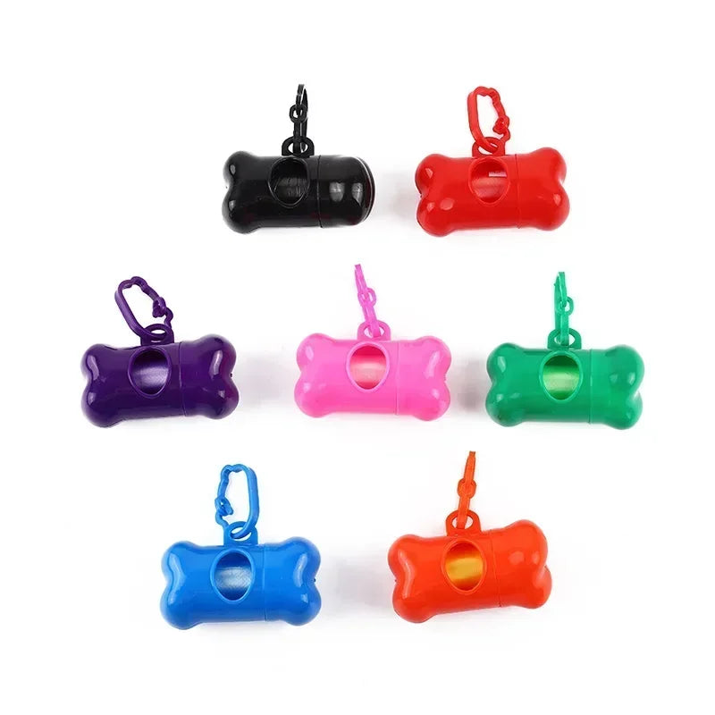Poubelle pour animaux de compagnie en plastique en forme d'os, outil portable, sac de nettoyage spécial pour chiens sortant, facile à retirer, fournitures pour chiens, sac à crottes