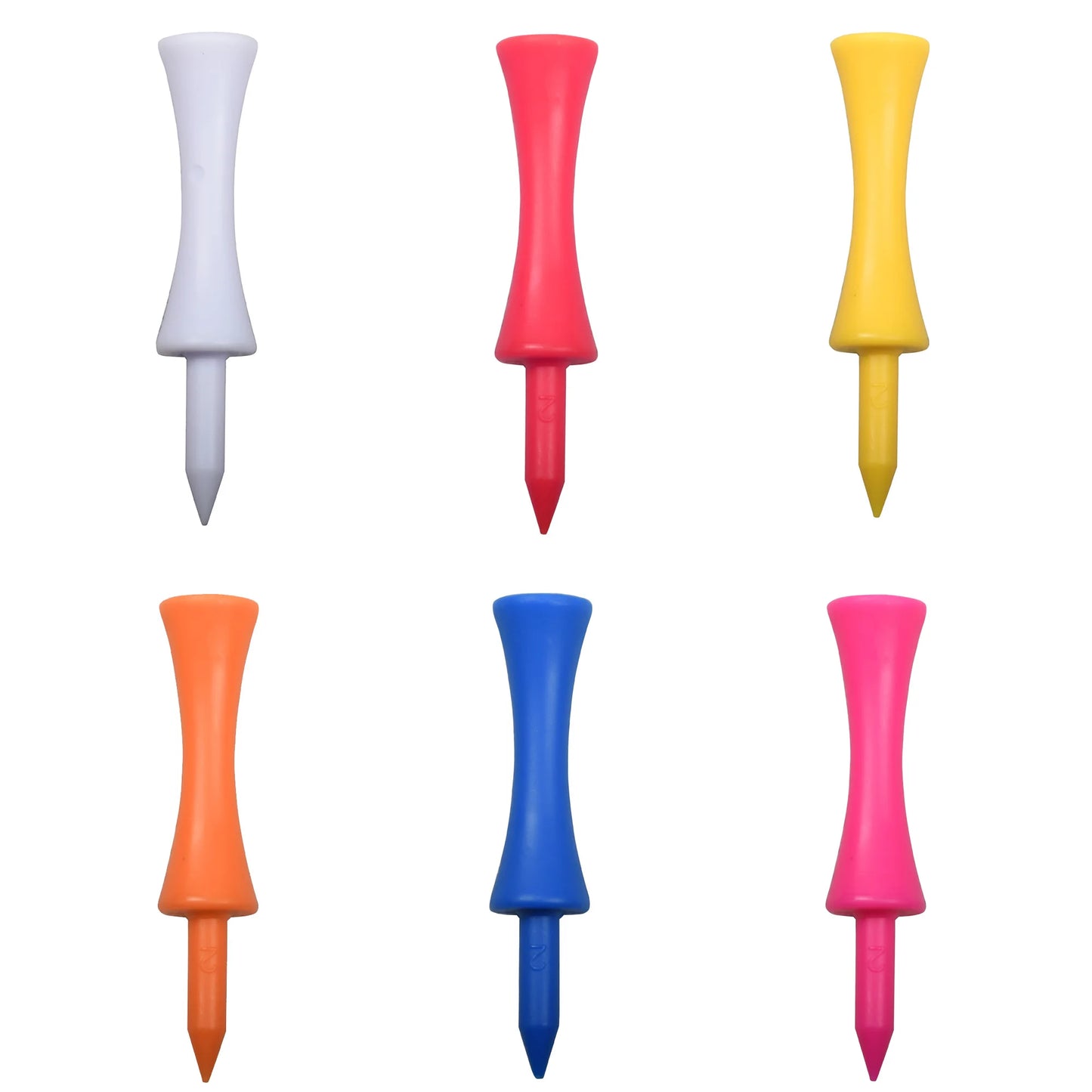 Plastic Golf Tee Pack 50 Pcs Step Down 59mm Golf Tees Colorful For Driver Irons Hybrids Longer Distance Drop Ship