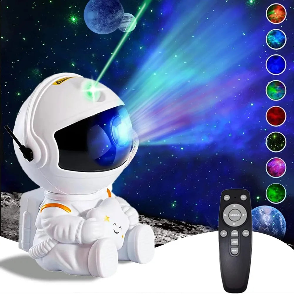 Projecteur d'étoiles pour enfants, veilleuse galaxie, astronaute, espace, projecteur, nébuleuse étoilée, lampe de plafond LED pour cadeau de Noël ou d'anniversaire