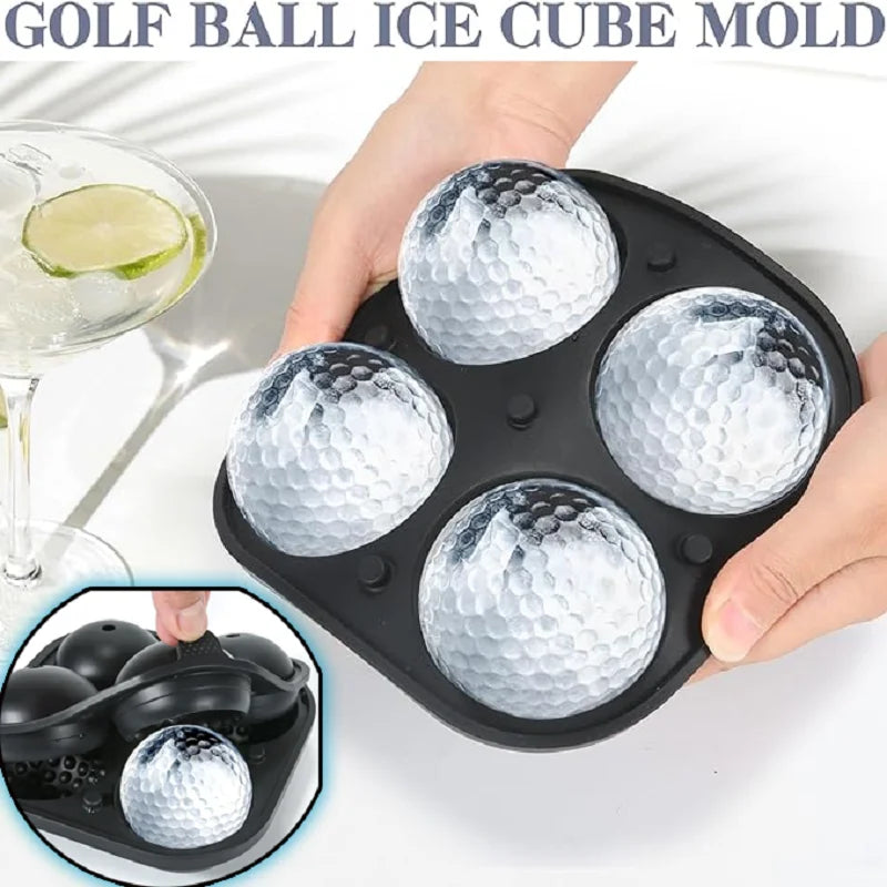 Moule à glaçons rond en silicone pour golf, spécial whisky, 4 grilles de golf, ustensiles de cuisine